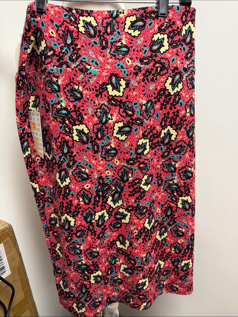 LuLaRoe Red Floral Print Pencil Skirt